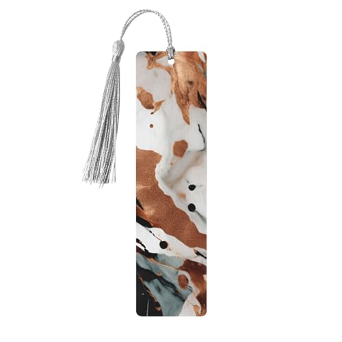 Marmor-Textur, Kupferspritzer-Druck, doppelseitig bedruckt, Holz-Lesezeichen, für Herren und Damen, Lesezeichen, Zubehör, Buchliebhaber Marmor-Textur, Kupferspritzer-Druck, doppelseitig bedruckt, Holz-Lesezeichen, für Herren und Damen, Lesezeichen, Zubehör, Buchliebhaber von XULLZH
