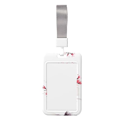 Namensschild-Clips, Umhängeband, Kartenschutz, Ausweishalter, Arbeitskartentasche mit roter Blume, Tinte Namensschild-Clips, Umhängeband, Kartenschutz, Ausweishalter, Arbeitskartentasche mit roter Blume, Tinte von XULLZH
