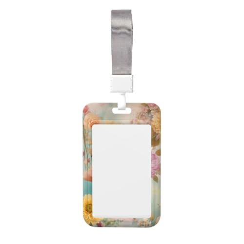 Namensschild-Clips mit Pfingstrosen-Blumen-Aufdruck, Schlüsselband, Kartenschutz, Ausweishalter, Arbeitskartentasche Namensschild-Clips mit Pfingstrosen-Blumen-Aufdruck, Schlüsselband, Kartenschutz, Ausweishalter, Arbeitskartentasche von XULLZH