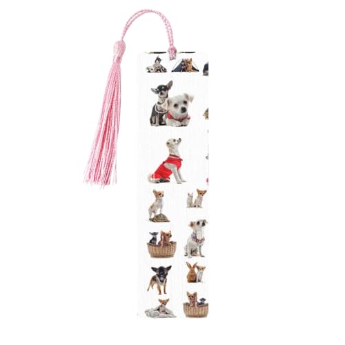 Niedliches Chihuahua-Mops-Muster, doppelseitig, bedruckt, Holz-Lesezeichen, für Herren und Damen, Lesezeichen, Zubehör, Buchliebhaber Niedliches Chihuahua-Mops-Muster, doppelseitig, bedruckt, Holz-Lesezeichen, für Herren und Damen, Lesezeichen, Zubehör, Buchliebhaber von XULLZH