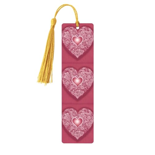 Romantischer Herz-Druck, doppelseitig, bedrucktes Holz-Lesezeichen für Herren und Damen, Lesezeichen, Zubehör, Buchliebhaber Romantischer Herz-Druck, doppelseitig, bedrucktes Holz-Lesezeichen für Herren und Damen, Lesezeichen, Zubehör, Buchliebhaber von XULLZH