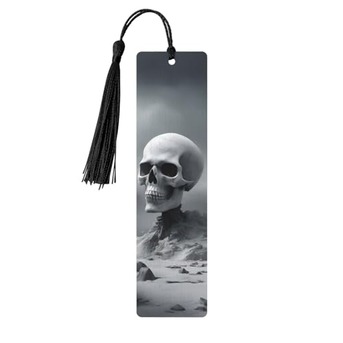 Weißer Punk-Skull-Druck, doppelseitig bedrucktes Holz-Lesezeichen für Herren und Damen, Lesezeichen, Zubehör, Buchliebhaber Weißer Punk-Skull-Druck, doppelseitig bedrucktes Holz-Lesezeichen für Herren und Damen, Lesezeichen, Zubehör, Buchliebhaber von XULLZH