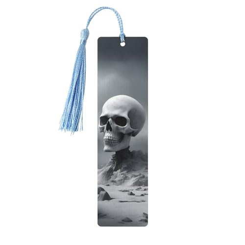 Weißer Punk-Skull-Druck, doppelseitig bedrucktes Holz-Lesezeichen für Herren und Damen, Lesezeichen, Zubehör, Buchliebhaber Weißer Punk-Skull-Druck, doppelseitig bedrucktes Holz-Lesezeichen für Herren und Damen, Lesezeichen, Zubehör, Buchliebhaber von XULLZH