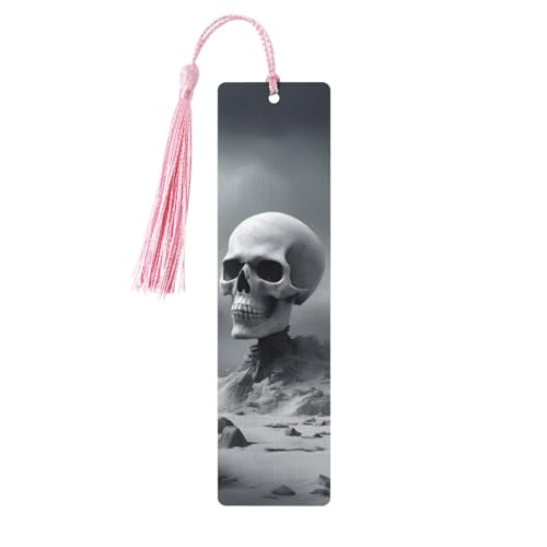 Weißer Punk-Skull-Druck, doppelseitig bedrucktes Holz-Lesezeichen für Herren und Damen, Lesezeichen, Zubehör, Buchliebhaber Weißer Punk-Skull-Druck, doppelseitig bedrucktes Holz-Lesezeichen für Herren und Damen, Lesezeichen, Zubehör, Buchliebhaber von XULLZH