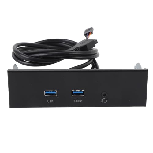 5,25 Zoll Frontpanel USB Hub, 3 Anschlüsse (2 USB Anschlüsse + 1 HD Audioanschluss) 19 poliger Frontpanel Adapter, 5 Gbps USB 3.2 GEN1, interner USB Hub für Computergehäuse von XUMIUZIY