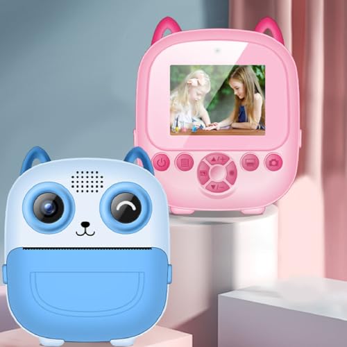 Sofortdruckkamera für Kinder, 1080p 48 MP HD Digitale Videokameras für Kleinkind, 2,4 Zoll Bildschirm, Thermaldruck, Weihnachtsgeburtstagsgeschenke für Mädchen Jungen (PINK) von XUMIUZIY