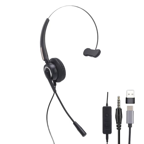 XUMIUZIY USB C -Headset mit Mikrofon, USB & 3,5 Mm, auf Dem Ohrmono -Telefon Headset, Dem Rauschunterdrückungsmikrofon mit in Liniensteuerung, für Anrufe und Musik XUMIUZIY USB C -Headset mit Mikrofon, USB & 3,5 Mm, auf Dem Ohrmono -Telefon Headset, Dem Rauschunterdrückungsmikrofon mit in Liniensteuerung, für Anrufe und Musik von XUMIUZIY