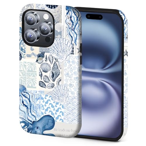 XUNBOTINGS Kompatibel mit magnetischer Schutzhülle für iPhone 13 Pro Max, Blau & Weiß Ozeanisch & Shell Summer Collage Reverie Art Design, Schutzhülle mit Anti-Shock-Funktionen (für iPhone 13 Pro Max) XUNBOTINGS Kompatibel mit magnetischer Schutzhülle für iPhone 13 Pro Max, Blau & Weiß Ozeanisch & Shell Summer Collage Reverie Art Design, Schutzhülle mit Anti-Shock-Funktionen (für iPhone 13 Pro Max) von XUNBOTINGS
