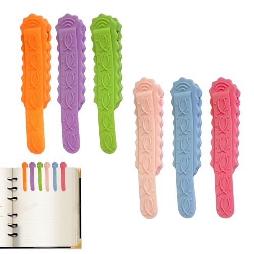 XUQEAYWD Automatisches Lesezeichen aus Silikon, Katzenpfoten-Smart-Lesezeichen, 6 x Silikon-Seitenhalter, Lesezubehör, niedliche Lesezeichen, Seitenmarkierungen für Damen, Herren, Kinder von XUQEAYWD