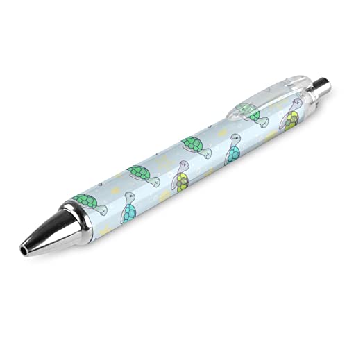 XVBCDFG Niedliche Schildkröten gedruckt einziehbare Kugelschreiber blau Kugelschreiber 0,5 mm Spitze für Frauen und Männer von XVBCDFG