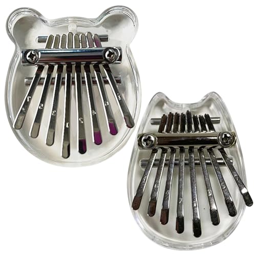 Kalimba 2pcs 8 Key Cat & Bear -Form Kalimba Daumen Klavier Handheld Finger Piano mit lanyard & metallketten tragbarer Daumen für Kinder, Erwachsene, Anfänger, Plastik, Fingerklav Kalimba 2pcs 8 Key Cat & Bear -Form Kalimba Daumen Klavier Handheld Finger Piano mit lanyard & metallketten tragbarer Daumen für Kinder, Erwachsene, Anfänger, Plastik, Fingerklav von XVHOAB