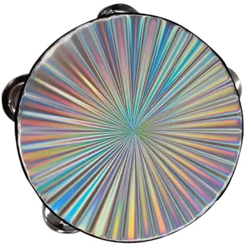 Tambourine 6 Zoll Doppelreihe strahlend Handdrum Reflexionstamburine für Erwachsene und Kinder Hand Beat Drum Musikinstrumente Geschenke für Kirche, Show und Party von XVHOAB