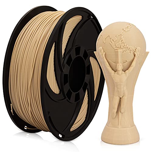 Holz Wood PETG Filament 1,75mm, Holzfarbe Holzfaser Filament 3D Drucker 1kg (2.2lbs) Maßgenauigkeit +/- 0.03mm Holzimitat Imitierte Holzfarbe von XVICO