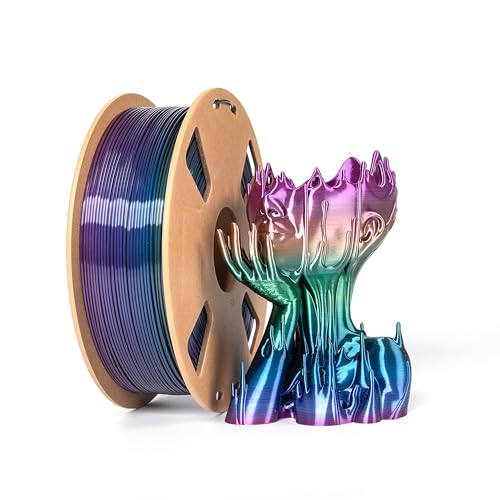 Seiden Rainbow PLA Filament Regenbogen 1.75mm 3D Drucker Filament Silk Mehrfarbige PLA 1kg/2.2lb Gradient Changing 3D Filament, Kompatibel mit den Meisten FDM 3D Druckern, Seide Regenbogen Multicolor Seiden Rainbow PLA Filament Regenbogen 1.75mm 3D Drucker Filament Silk Mehrfarbige PLA 1kg/2.2lb Gradient Changing 3D Filament, Kompatibel mit den Meisten FDM 3D Druckern, Seide Regenbogen Multicolor von XVICO