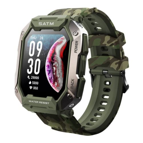XWatch Pro Militär MT1 Militärgrün – Smartwatch für Herren, Militär, sehr strapazierfähig, Schwimmen, SMS, Sport, Gesundheit, Abenteuer, Laufzeit 15 bis 50 Tage von XWATCH