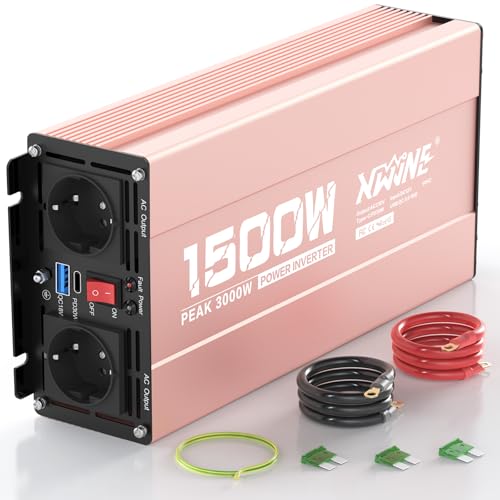 XWJNE Spannungswandler 12V auf 230V Modifizierter Sinus-Wechselrichter 1500W Wechselrichter, mit 2 AC-Steckdosen, 1 USB-A und 1 USB-C-Anschluss, geeignet für Computer, Ventilatoren usw. XWJNE Spannungswandler 12V auf 230V Modifizierter Sinus-Wechselrichter 1500W Wechselrichter, mit 2 AC-Steckdosen, 1 USB-A und 1 USB-C-Anschluss, geeignet für Computer, Ventilatoren usw. von XWJNE