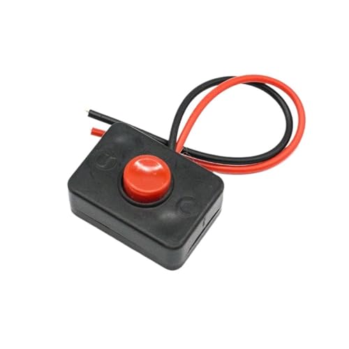5PCS Push Button Schalter Wasserdichte Kleine Auto Schaltung Draht Lautsprecher Elektrische Mini Boot Form Runde Schalter Mit Kabel PBS-11B(5pcs No.4 Self lock) von XWMSCLAK