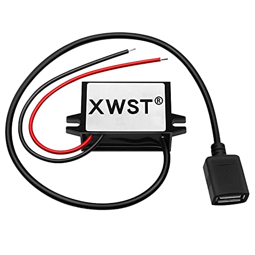 XWST DC DC 08-85V 12V 24V 36V 48V 60V 72V auf 5V Spannungswandler 3A 15W Single Female USB Wandler | Adapter Anschluss für Auto Motorrad Fahrrad E-Bike | Stromrichter Ladegerät Buck Converter von XWST