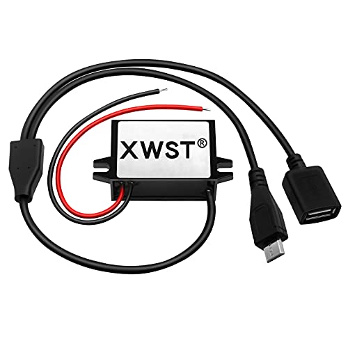XWST DC DC 8-90V 12V 24V 36V 48V 60V 72V auf 5V Spannungswandler 3A 15W Female and Micro USB Wandler | Adapter Anschluss für Auto Motorrad Fahrrad E-Bike | Stromrichter Ladegerät Buck Converter von XWST