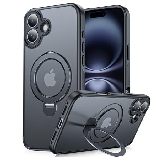 XXDD (360° Spin Magnetic Stand for iPhone 16 Plus Case, (Compatible with MagSafe) (18FT Military Protection) Case for iPhone 16 Plus, 17.0 cm, Black von XXDD