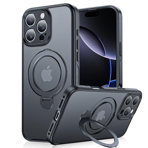 XXDD (360° Spin Magnetic Stand for iPhone 16 Pro Max Case, (Compatible with MagSafe) (18FT Military Protection) Case for iPhone 16 Pro Max, 17.5 cm, Black von XXDD