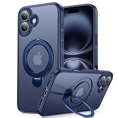 XXDD [360° Spin Magnetic Stand for iPhone 16 Plus Case, Compatible with MagSafe) (18FT Military Protection) Case for iPhone 16 Plus 17.0 cm, Navy Blue von XXDD
