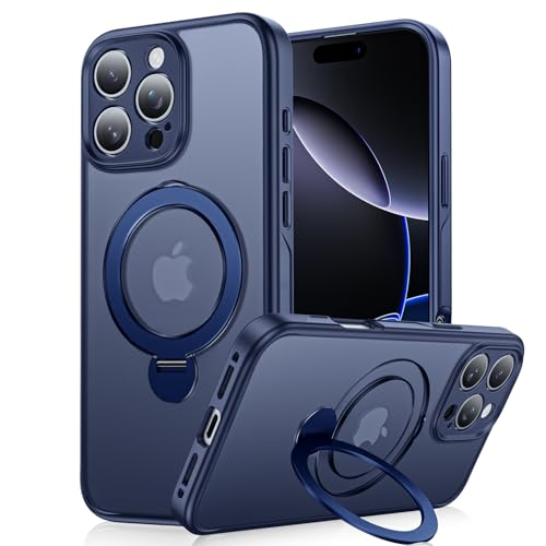 XXDD [360° Spin Magnetic Stand for iPhone 16 Pro Case, Compatible with MagSafe) (18FT Military Protection) Case for iPhone 16 Pro 16.0 cm, Navy Blue von XXDD