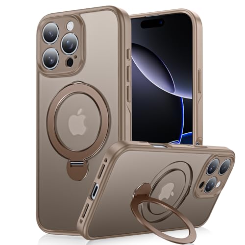 XXDD [360° Spin Magnetic Stand for iPhone 16 Pro Max Case, (Compatible with MagSafe) (18FT Military Protection) Case for iPhone 16 Pro Max, 17.5 cm, Desert Titanium von XXDD