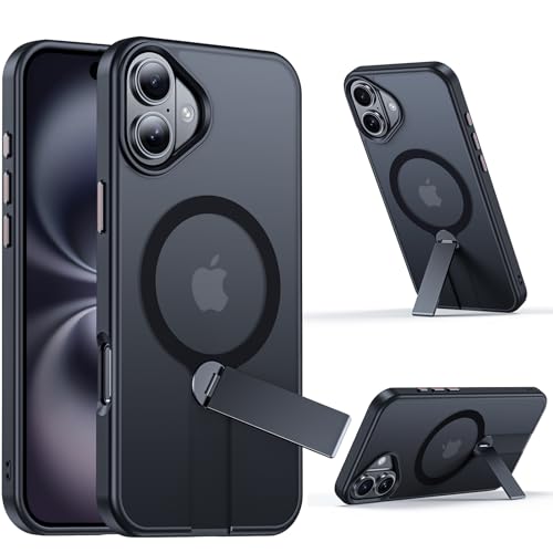 XXDD Magnetische Schutzhülle für iPhone 16 Plus (mit 360° drehbarem Magnetständer), kompatibel mit MagSafe, stoßfeste Schutzhülle in Militärqualität, für iPhone 16 Plus (6,7 Zoll), Schwarz von XXDD