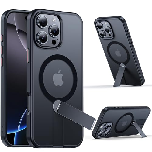 XXDD Magnetische Schutzhülle für iPhone 16 Pro Max (mit 360° drehbarem Magnetständer), kompatibel mit MagSafe, militärische Qualität, stoßfeste Handyhülle für iPhone 16 Pro Max (6,9 Zoll), Schwarz von XXDD