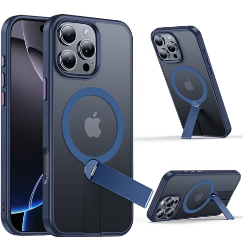 XXDD Magnetische Schutzhülle für iPhone 16 Pro Max (mit 360° drehbarem Magnetständer), kompatibel mit MagSafe, stoßfeste Handyhülle in Militärqualität, für iPhone 16 Pro Max (6,9 Zoll), Blau von XXDD