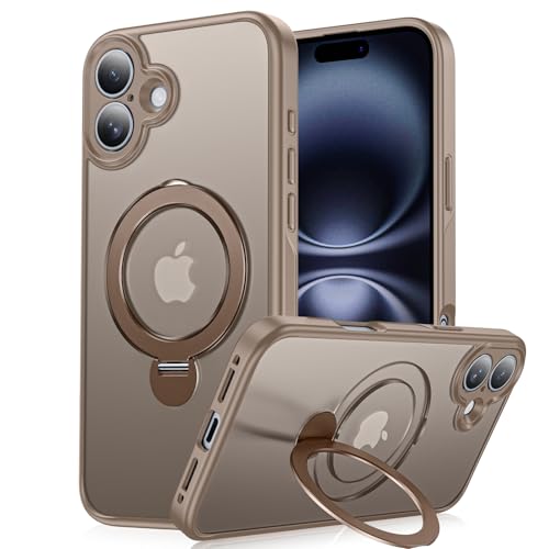XXDD Schutzhülle für iPhone 16 Plus (360° drehbar, magnetischer Ständer, kompatibel mit MagSafe) (4,7 m Militärschutz) Hülle für iPhone 16 Plus, 6,7 Zoll, Desert Titanium von XXDD