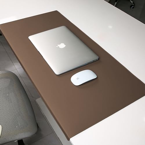 Anti Rutsch Schreibtischunterlages, Benutzerdefinierte Größe Leder Schreibunterlage, Mauspads, Schreibtischschutz, Tastaturpads mit Kantenschutz für Büro-oder Heimbereich(70 * 40cm) von XXIUDEE
