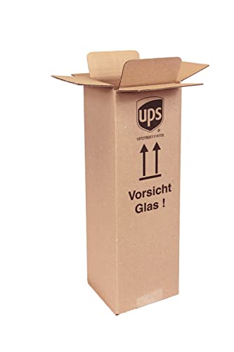 20x Flaschenversandkarton für eine Flasche/Weinflasche/Sektflasche - Weinkarton PTZ geprüft DHL/UPS Versandkarton für 0,75l von XXL-Drinks