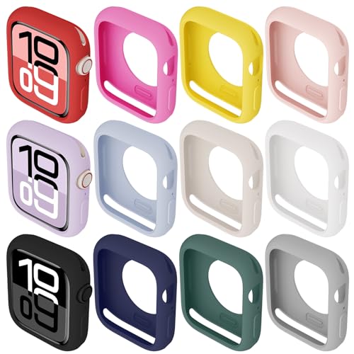 XYF Schutzhülle für Apple Watch, kompatibel mit Apple Watch, 42 mm, Serie 10, Silikon, weich, für iWatch Serie 10, 9, 8, 7, 6, SE, 5, 4, 3, 2, 1 Ultra, ohne Displayschutzfolie, 12 Stück XYF Schutzhülle für Apple Watch, kompatibel mit Apple Watch, 42 mm, Serie 10, Silikon, weich, für iWatch Serie 10, 9, 8, 7, 6, SE, 5, 4, 3, 2, 1 Ultra, ohne Displayschutzfolie, 12 Stück von XYF