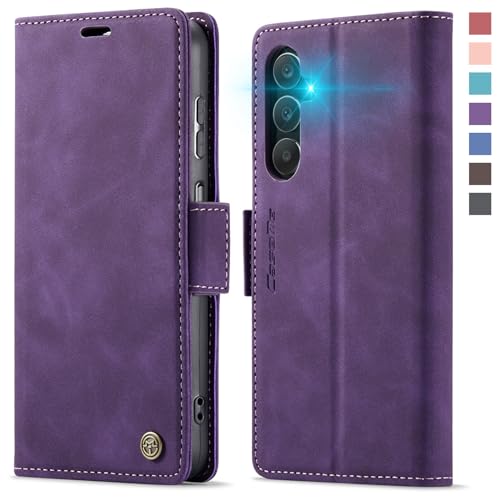 XYGLOW Handyhülle für Samsung Galaxy A25 5G Hülle Klappbar Premium PU Lederhülle Klapphülle【RFID Schutz】 Kartenfach Standfunktion Schutzhülle für Samsung A25 5G Flip Case Wallet Tasche Cover, Lila von XYGLOW