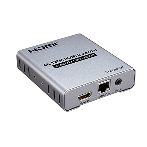 4K 120M HDMI Extender Kaskade Verbindung auf CAT5e CAT6 RJ45 Ethernet LAN Netzwerkkabel Verlängerung Verteiler Transmitter Empfänger (RX) von XYKJOBC