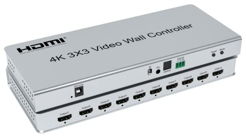 XYKJOBC 4K 3x3 Video Wall Controller 1X3 1X4 2x3 2X4 3x4 4x4 4X2 HDMI TV Video Wall Controller 9 Kanäle Multi - Splice Processor mit RS232 von XYKJOBC
