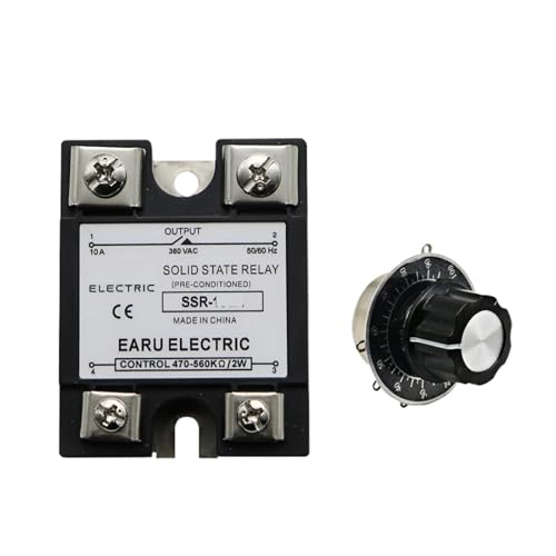 Einteiliger SSR-10VA SSR-25VA SSR-40VA SSR-Halbleiterrelais-Spannungsregler AC 380V Ausgang + Potentiometer for PID-Thermostat(With Potentiometer,150A) von XYSHGSNP