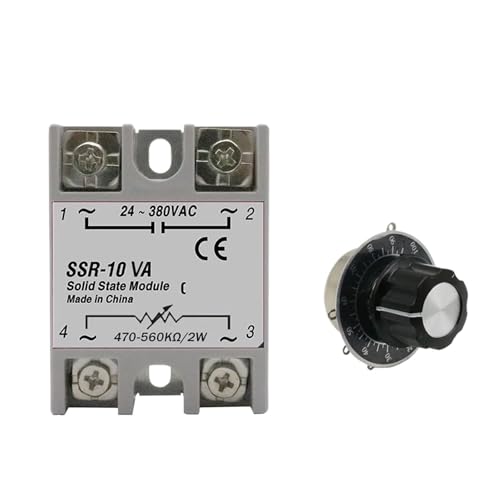 SSR-10VA SSR-25VA SSR-40VA SSR-Halbleiterrelais-Spannungsregler AC24-380V-Ausgang + Potentiometer for PID-Temperaturregler(Solid State Relay,SSR-10VA) von XYSHGSNP