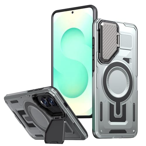 XYWCAI Hülle für Samsung Galaxy S25 Edge 5G Handyhülle Militärschutz Kameraschutz Ständer, Stoßfest Bumper Fallschutz Schutzhülle für Samsung Galaxy S25 Edge Case Cover (Grau) von XYWCAI