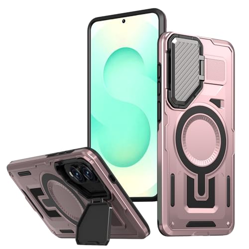 XYWCAI Hülle für Samsung Galaxy S25 Edge 5G Handyhülle Militärschutz Kameraschutz Ständer, Stoßfest Bumper Fallschutz Schutzhülle für Samsung Galaxy S25 Edge Case Cover (Roségold) von XYWCAI
