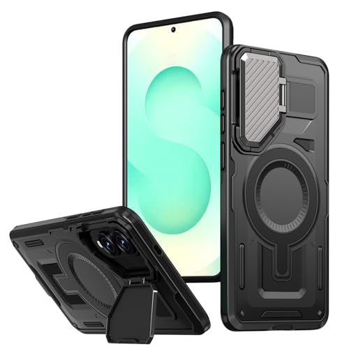 XYWCAI Hülle für Samsung Galaxy S25 Edge 5G Handyhülle Militärschutz Kameraschutz Ständer, Stoßfest Bumper Fallschutz Schutzhülle für Samsung Galaxy S25 Edge Case Cover (Schwarz) von XYWCAI