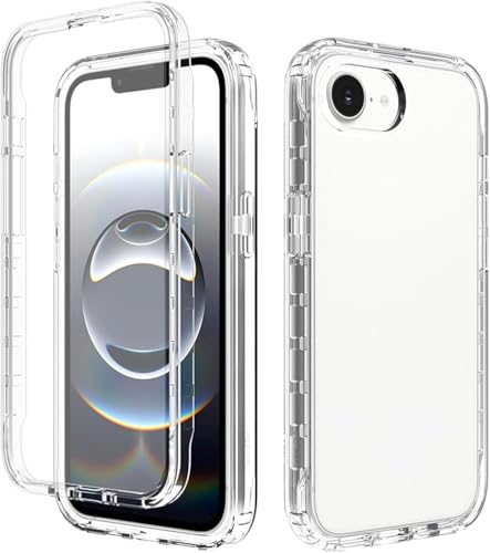 XYWCAI Hülle für iPhone 16e mit Eingebautem Displayschutz 360 Grad Full Body Silikon Hülle Stoßfest Kratzfest Schutzhülle Bumper Transparent Case Handyhülle für iPhone 16e Transparent XYWCAI Hülle für iPhone 16e mit Eingebautem Displayschutz 360 Grad Full Body Silikon Hülle Stoßfest Kratzfest Schutzhülle Bumper Transparent Case Handyhülle für iPhone 16e Transparent von XYWCAI