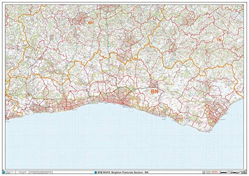 Brighton – BN – Postleitzahl Wandkarte – Papier von XYZ Maps