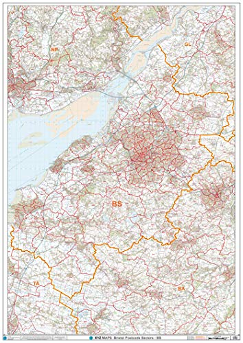 Bristol BS-Wandkarte, 2A, kunststoffbeschichtet, 119 x 168 cm von XYZ Maps