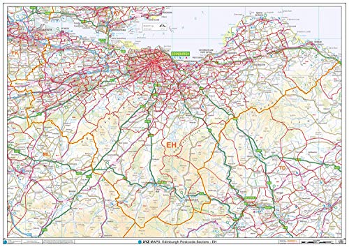 Edinburgh – EH – Postleitzahl Wandkarte – Papier von XYZ Maps