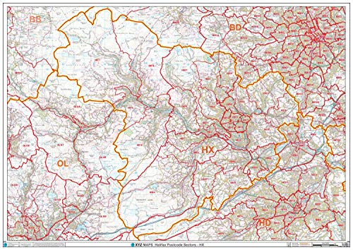 Halifax HX Wandkarte, 2A, kunststoffbeschichtet, 119 x 168 cm von XYZ Maps