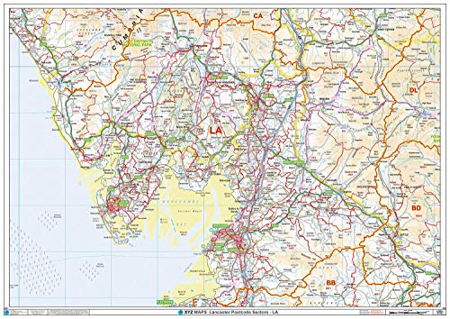 Lancaster – LA – Postleitzahl Wandkarte – Papier von XYZ Maps