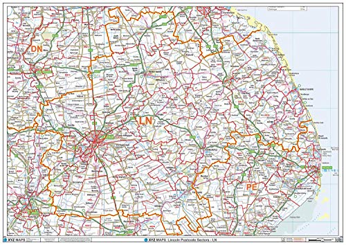 Lincoln – LN – Postleitzahl Wandkarte – Papier von XYZ Maps